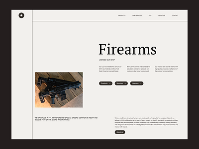 Firearms Shop design firearms grid guns shop guns store minimal simple store ui ux web web design website