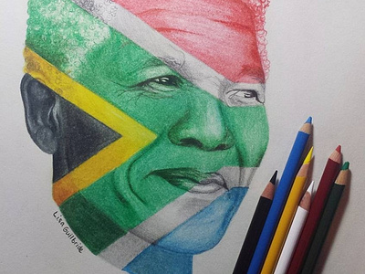 Nelson Mandela colored pencil design drawing fin fineart graphic design illustration mandela nelson mandela pencil drawing visualart