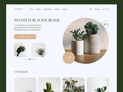 Concept for plant shop concept design figma first page flower plant plants shop ui web web design web design website