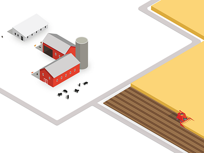 Red Barn Farms Homepage farm farming illustration isometric website