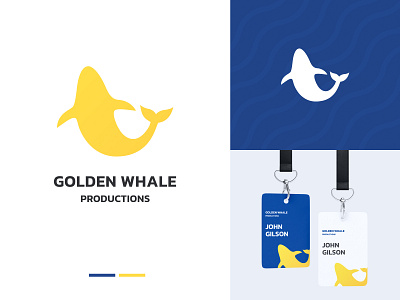 Golden whale logo branding design game gameindustry gamelogo gaming graphic design logo vector