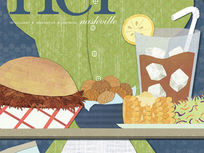 Her Magazine Cover - Food Issue cut paper digital collage drink food