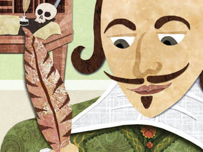 World Book Encyclopedia - Childcraft Annual chapter header collage cut paper graphic photoshop shakespeare