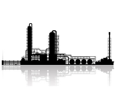 Oil refinery chemical chemistry design factory gas illustration industry oil plant refinery silhouette vector