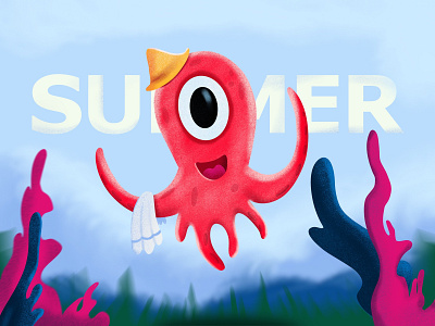 Summer Octopus illustration procreate