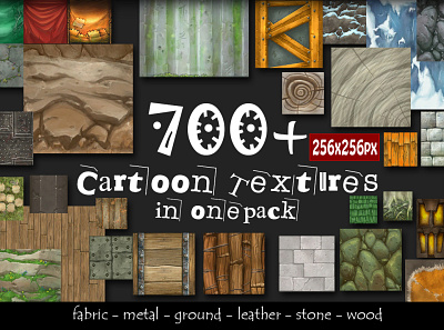 700+ Cartoon Texture set 2d cartoon game games graphic design low poly textures ui