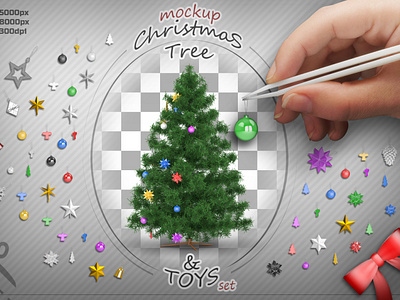 Christmas Tree and Toys mock-up set