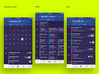 SyncroVive | Mobile App UX/UI Design and Branding app calendar day design mobile month ui ux uxui week
