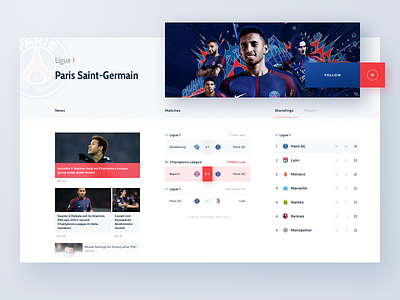 Sports Website Concept - Team desktop football pc soccer sports ui web website