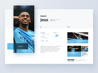 Sports Website Concept - Player desktop football pc soccer sports ui web website