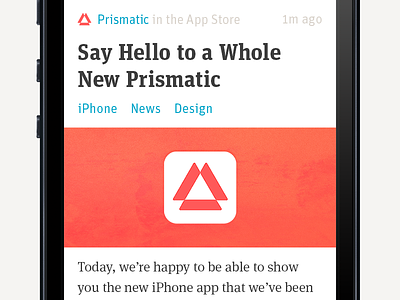 New Prismatic app article clean design ios iphone modernism prismatic
