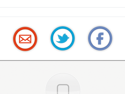 Social Icons app application button circle design email facebook icon icons iphone menu prismatic share twitter ui