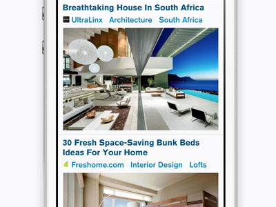 Feed view crafted for your iPhone app application article design feed futurist grid ios iphone layout modernist news phone prismatic typography ui