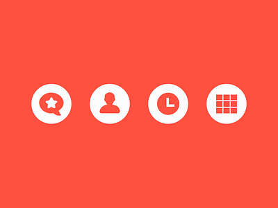 Nav Icons buttons clean clock crisp flat glyphs grid icon design icons menu minimal nav orange people prismatic red simple swiss web