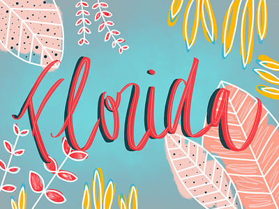 Florida floral florida handlettering procreate