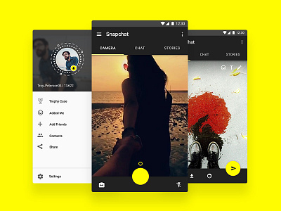 Snapchat Material Design app material design snapchat uiux