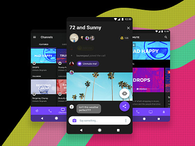 Unmute Android UI android audio material design social network ui design