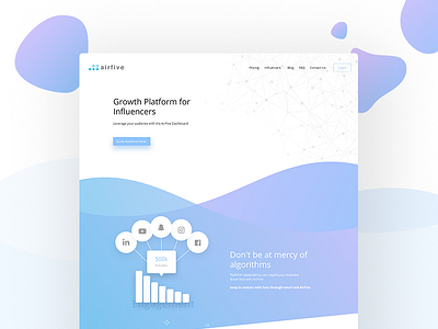 AirFive Influencers Landing Page design ui design website