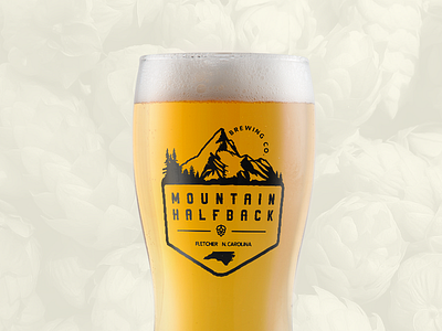 Mountain Halfback Brewing Co. Badge badge beer brewing design graphic design logo