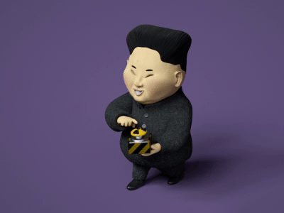 Kjun boomb button c4d cmotion gif kim jung un nael nuclear nuke octane walk cycl