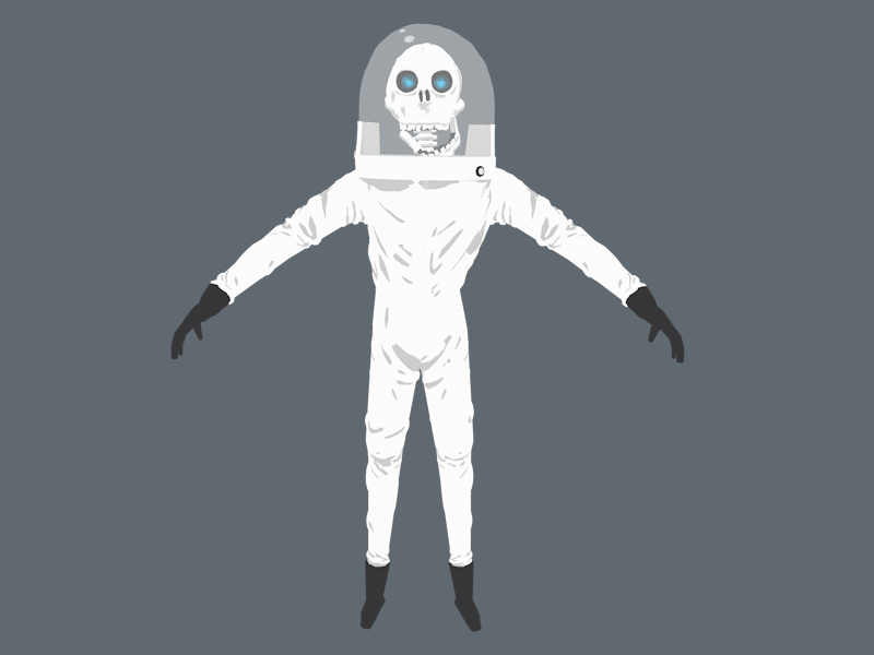 Space Death 3d everyknowandthen gif nael nael brun oculus quill quillustration rift skeleton skull space spacesuit vr
