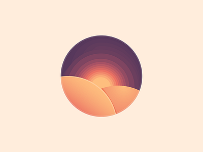 Sunset dawn gradient icon sun sunset