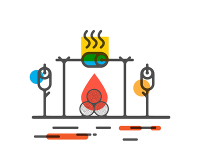 Bon Fire bon bon fire camp camping fire icon illustration logo
