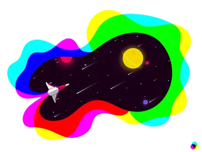 Space CMYK cmyk illustration moon planet rgb shooting star space spaceship star starwar