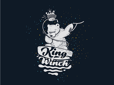 King Winch bear board clothing king lettering logo logotype print surf