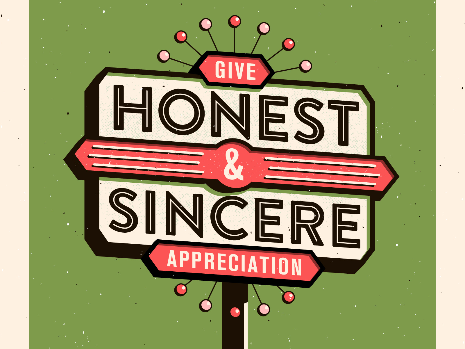 1. Give honest & sincere appreciation how to win friends illustration signage typography vector vintage