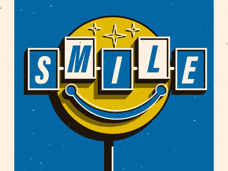 5. Smile how to win friends illustration signage typography vector vintage