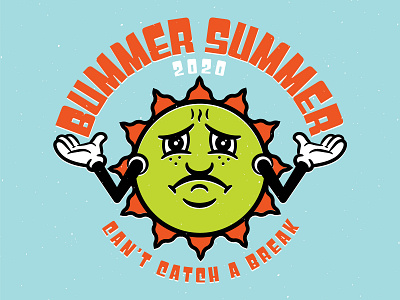Bummer Summer bummer illustration illustrator print retro summer sun typography vector vintage