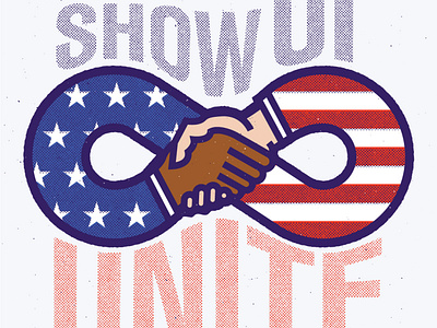Rise Up Show Up Unite 2020 america biden illustration presidential election red white and blue rise up show up texture thick lines typography unite usa vector