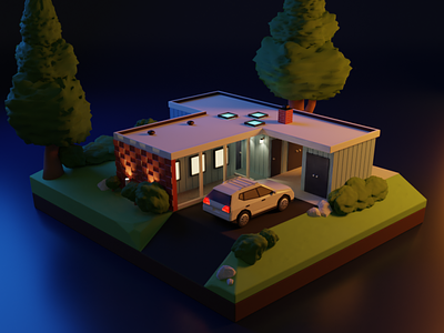 Welcome to my house 3d 3d art blender blender3d house illustration low poly miniature