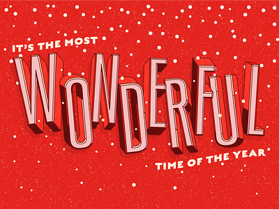 ❄️The most WONDERFUL time❄️ christmas holiday illustration typography vector vintage