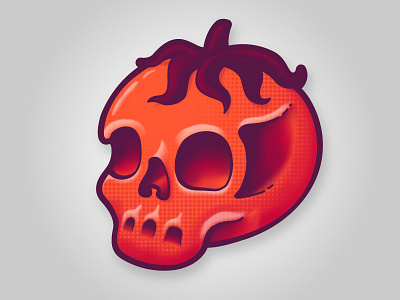 The Baddest Tomato skull sticker mule tomato