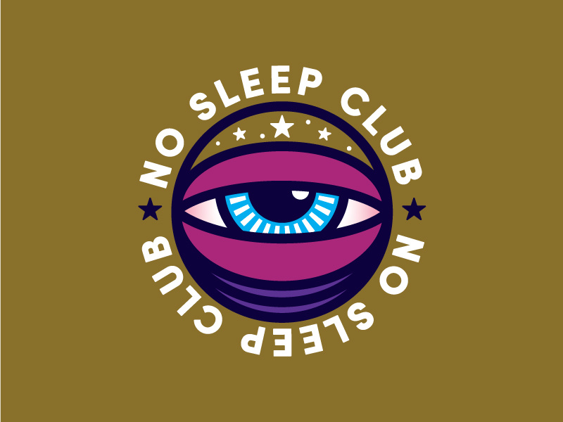 No Sleep Club logo eye parenthood no sleep badge