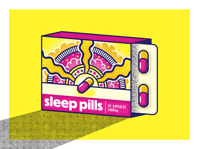 Sleep... there's a pill for that! 70s illustration pills sleep trippy