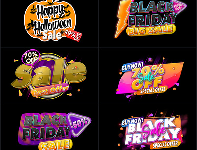 Black Friday Sale Banners 3d animation backgrounds branding design graphic design logo motion graphics