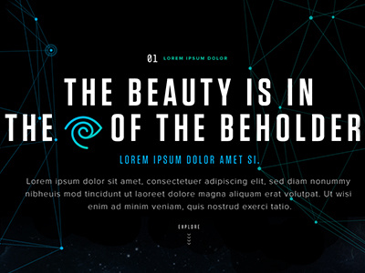 Eye of the Beholder branding constellation design eye sci fi space typography ui ux web