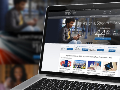 TWC Homepage Personalization branding design image laptop messaging personal responsive web