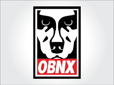 OBNX (its a dog) dog obey obnx sticker street art