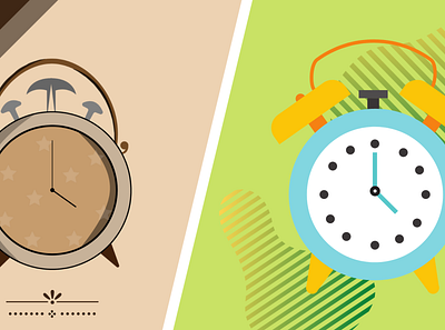 classic vs modern clock 2d classic clock graphic design illustration modern