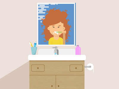 Mornings are hard. bathroom brushing teeth character morning motion graphics