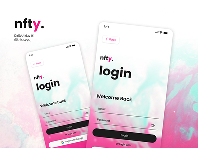 Daily UI Day 01 - NFT Login Page Application daily ui day 01 dailyui login login page nft ui ui design ui mobile uiux ux