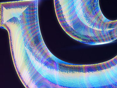 Qaf Letter | Closeup 3d art 3d type 3d typography chrome type crypto cyberpunk futristic glitch glow gradient graphic design holographic holographic foil iridescent neon type design type designer typographic typography typography art