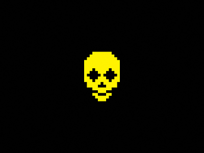 Pixel Skull art artwork dead death design flat graphic illustrate illustration line art pixel skull