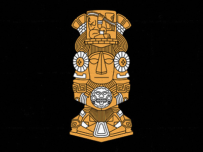 Mayan Statues artwork design flat illustration illustrator lineart mayan statues vector