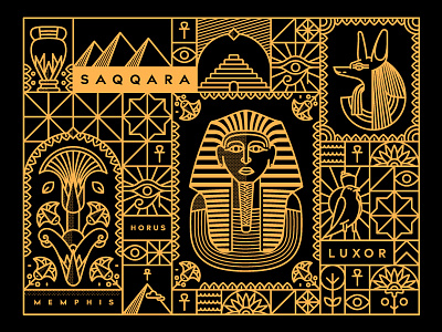 History of Egypt - Piece of Art #01 art egypt flat graphic illustrate illustration illustrator lineart pattern pharaohs