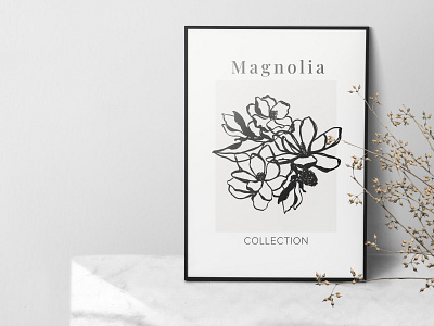 Magnolia Print art print digital illustration digital ink home decor illustration